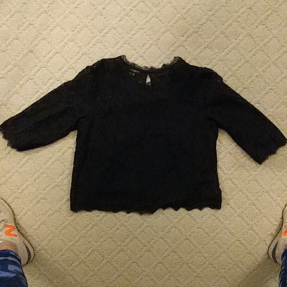 Talbots black lace top